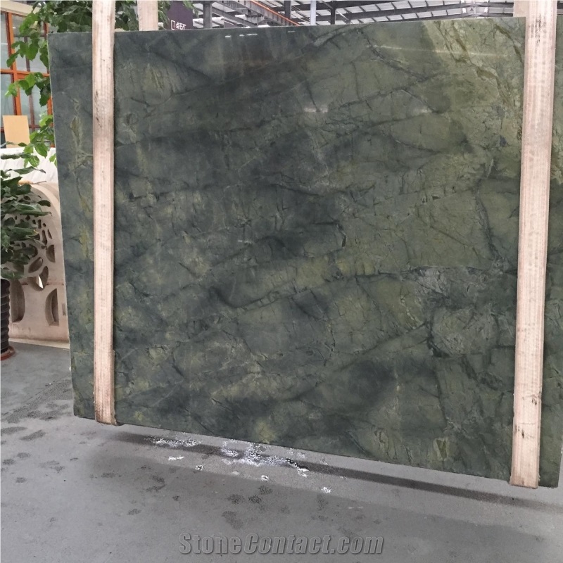 Dark Tile Ice Slab Dream Dining Room Green Marble