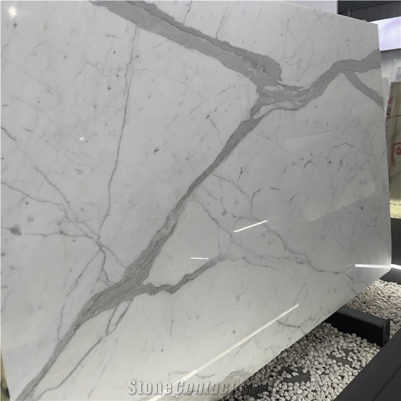 Italy Luxury Calacatta White Marble Slab For Wall Background
