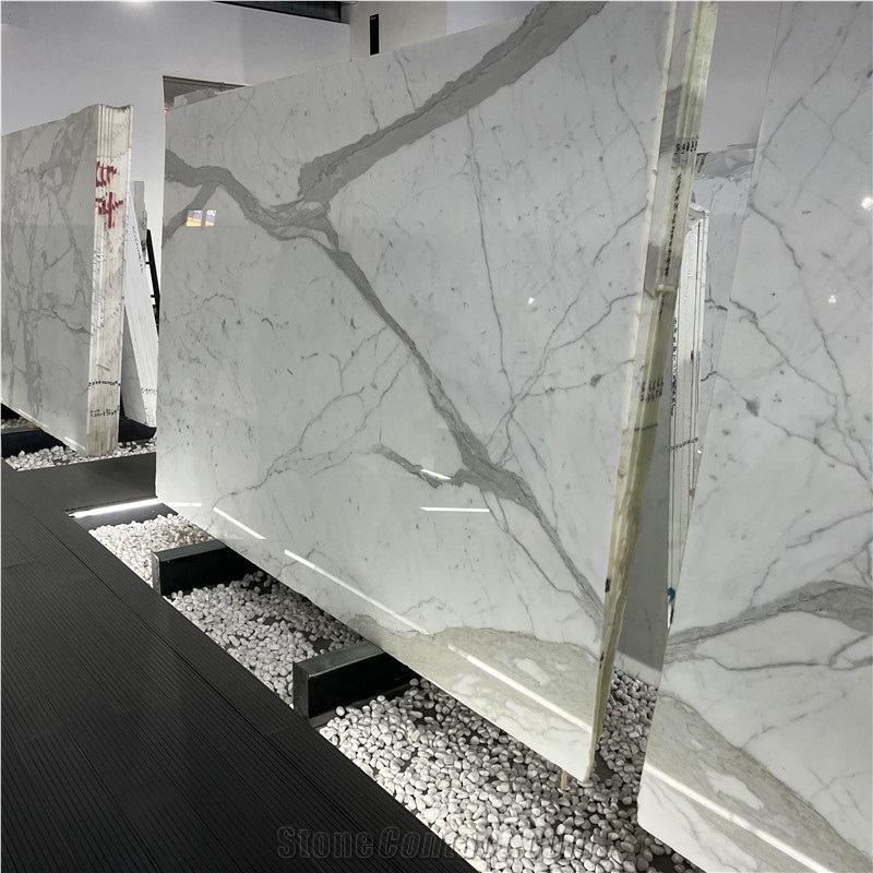 Italy Luxury Calacatta White Marble Slab For Wall Background