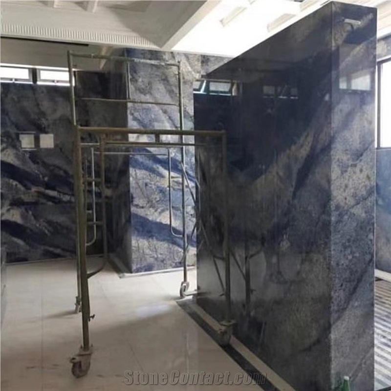 Luxury Azul Bahia Granite Slabs For Interior Wall Decoration