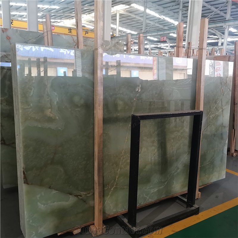 Top Quality Luxury Translucent Green Onyx Slab Tile For Wall
