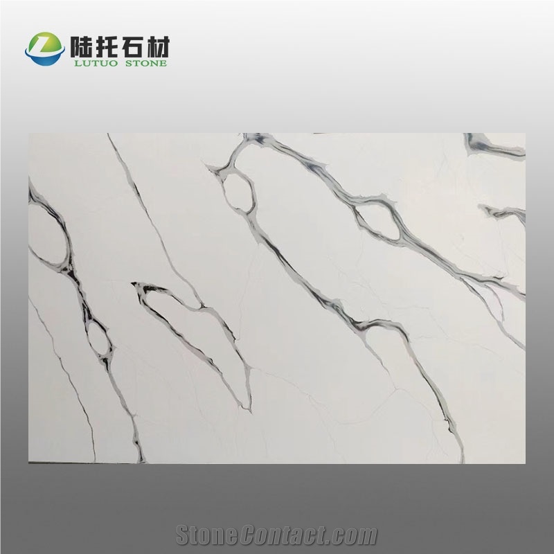 30Mm China Calacatta Quartz Stone Slab