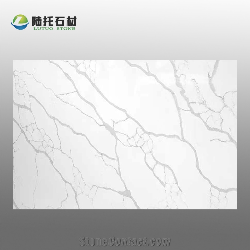 Artificial Quartz Stone White Calacatta Quartz Slabs