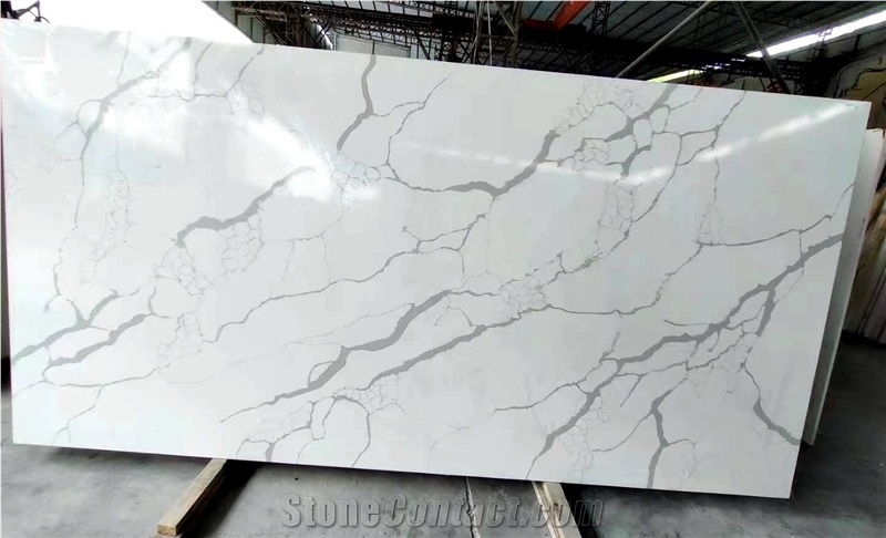 Quartz Slab In Stock Calacatta White Quartz Artificial Stone