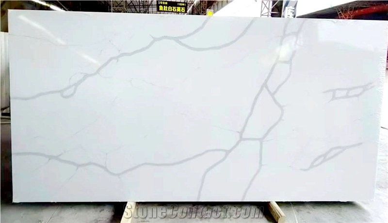 Quartz Slab In Stock Calacatta White Quartz Artificial Stone