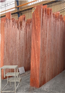 Red Travertine Slabs