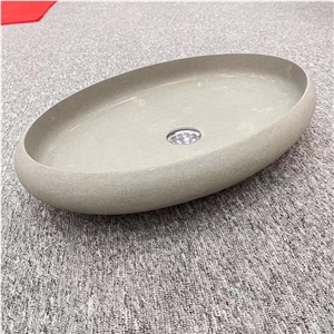 Custom Design Stone Wash Basin Green Sandstone Vessel Sink