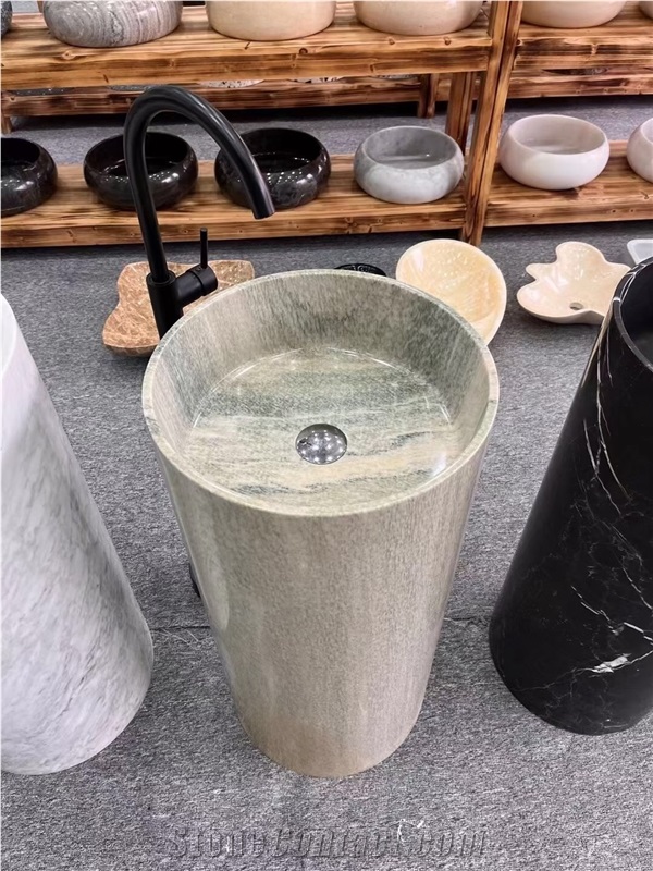 Custom Design Stone Wash Basin Green Sandstone Vessel Sink
