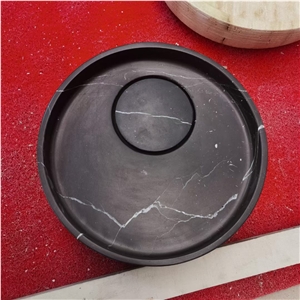 Honed Marble Marquina Wash Basin Stone Art Bathroom Sink