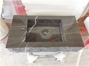 Marble Bath Counter Sink Stone Pietra Rectangle Wash Basin