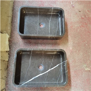 Marble Rectangle Wash Basin Stone Pietra Grey Counter Sink