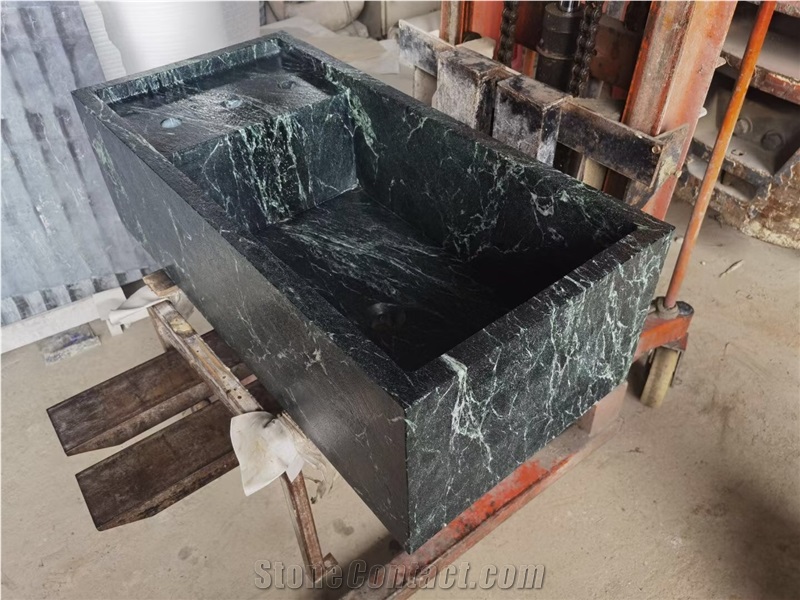 Marble Statuario Counter Bath Sink Round Stone Wash Basin