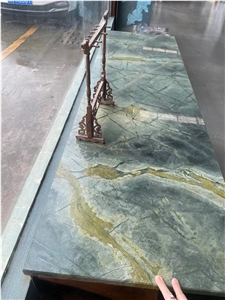 Prefab Stone Countertop Quartzite Green Peace Restaurant Top