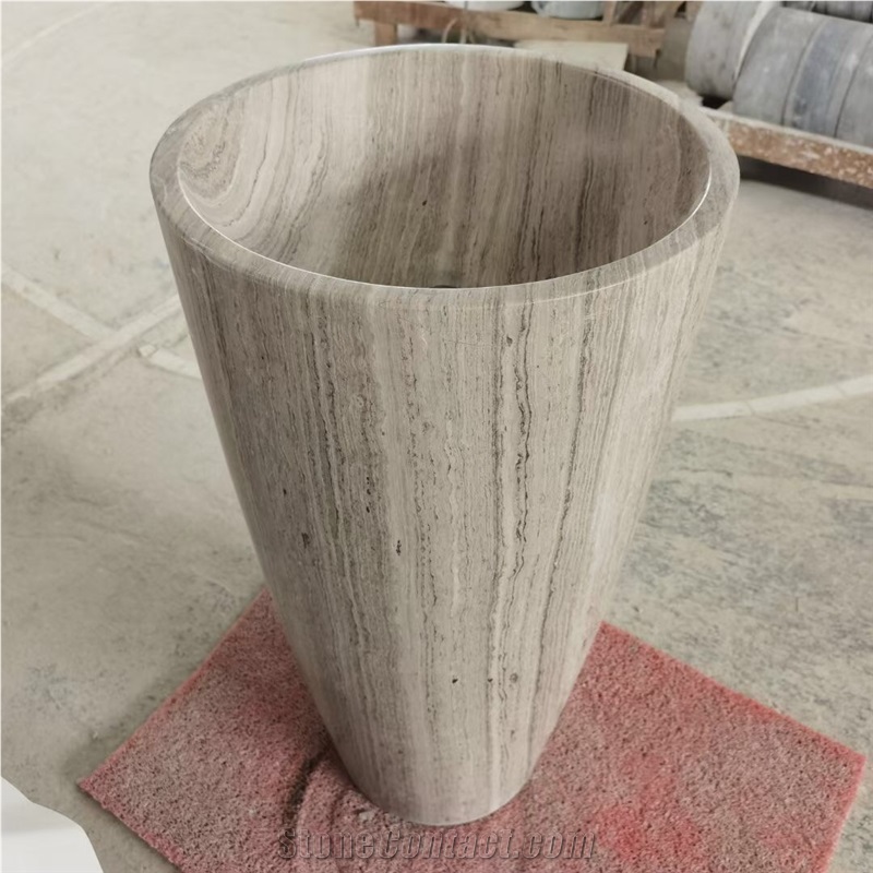 Solid Marble Pedestal Wash Basin Stone Pietra Square Sink