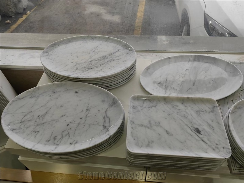 Stone CNC Home Decor Plates Marble Carrara Jewelry Dishes