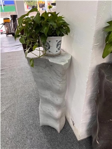 Stone Jewelry Display Stands Marble Carrara Pedestal Column