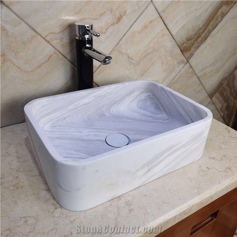 Stone Kitchen Counter Sink Marble Volakas Bath Wash Basin