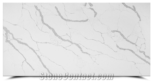 Calacatta Laza White Quartz Artificial Stone BS-AP-8829B