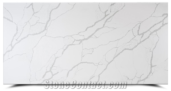 New White Artificial Stone Quartz Slabs BS-SH-6036A