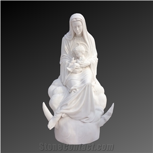 Mary Statue With Pure White Marble