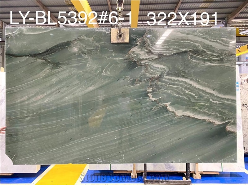 High Quality Polished Royal Green Quartzite Background Wall