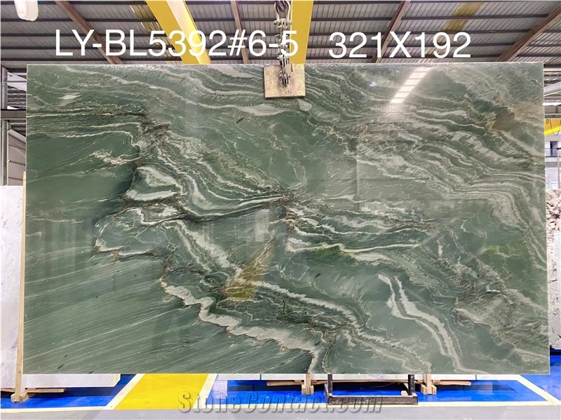 High Quality Polished Royal Green Quartzite Background Wall