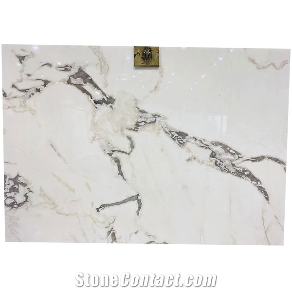 Polished Antolini Dover White Marble Slabs Wall Tiles