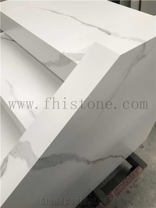 Calacatta White Sintered Stone Step Stair Riser For Interior