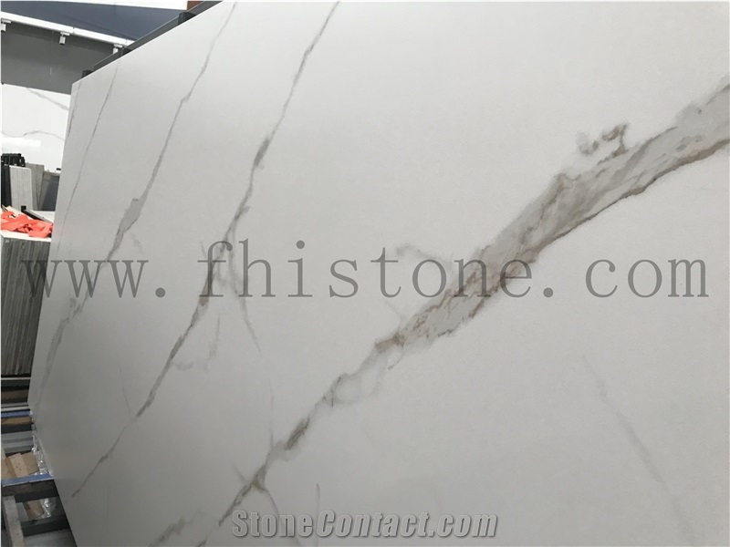 Calacatta White Statuary White Honed Sintered Stone Slab