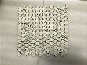 Colorful Terrazzo Hexagon Mosaic Cement Mosaic Floor Tile