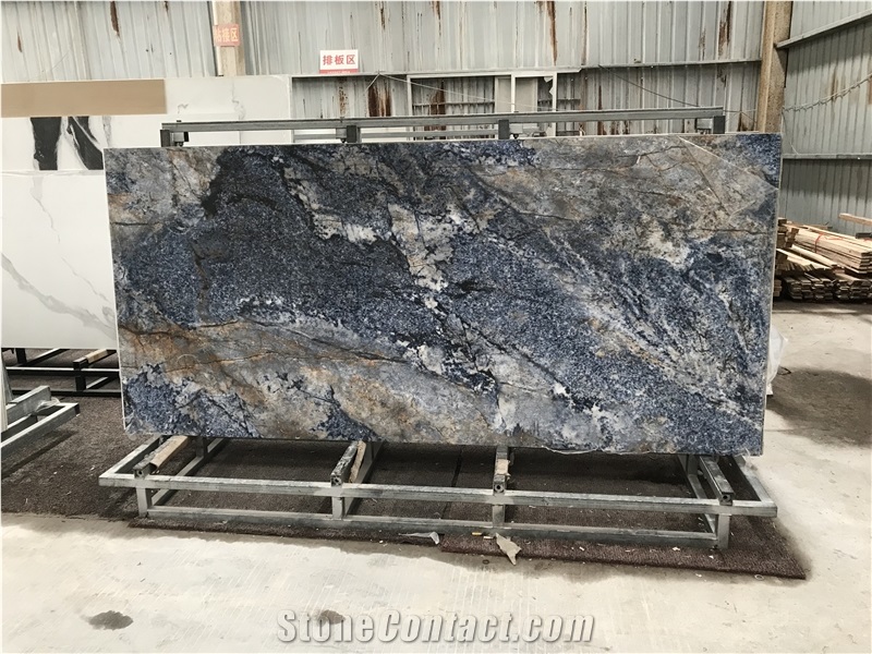 Luxury Sodalite Blue Sintered Stone Slab 3200X1600mm Stone