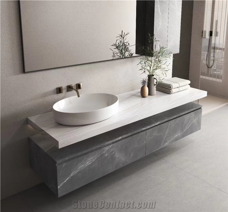 Sintered Stone Bathroom Vanity Tops With Mirror Cabinet