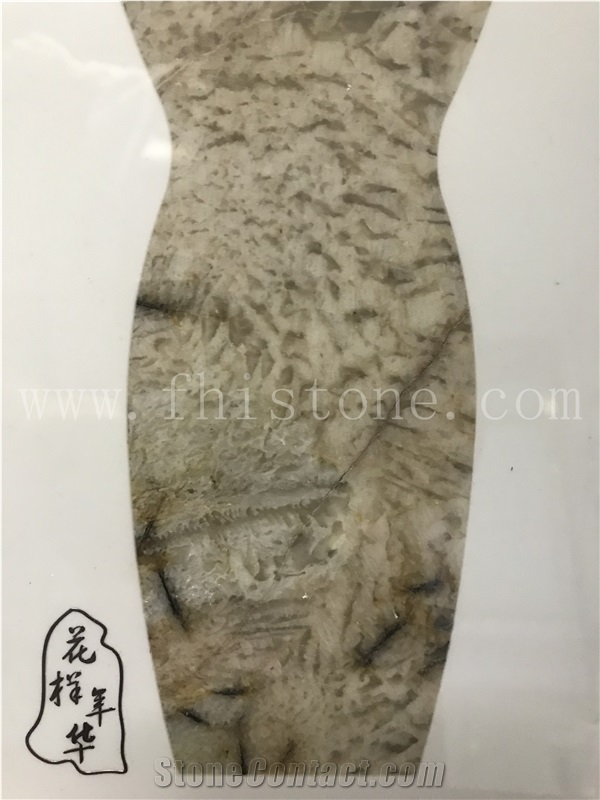 Antico White Granite Waterjet Stone Painting Cheongsam