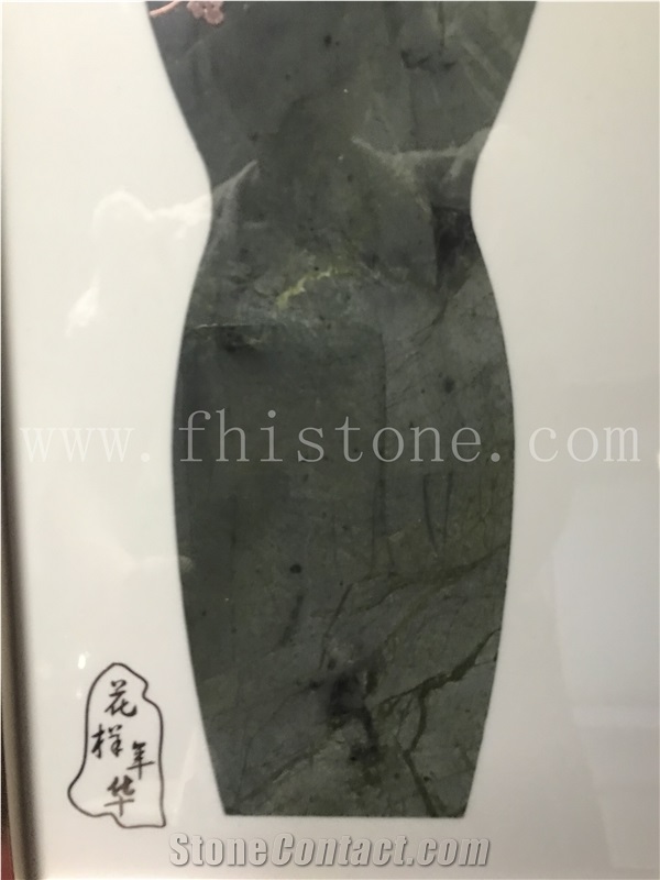 Green Marble Waterjet Cut Stone Cheongsam Women's Gift