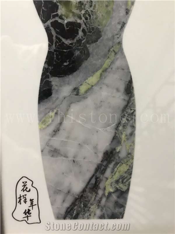 Green Onyx Carved Waterjet Stone Cheongsam Women's Gift