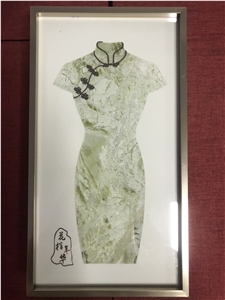 Stone Carved Gift Cheongsam Marble Waterjet Women's Gift