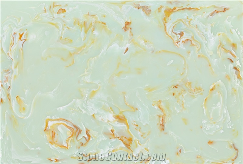 Green Color Artificial Onyx TV Background Wall