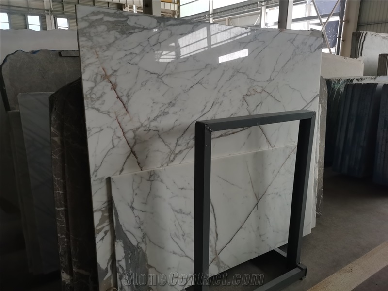 Calacatta White Natural Marble Polished Italy Luxury Slabs