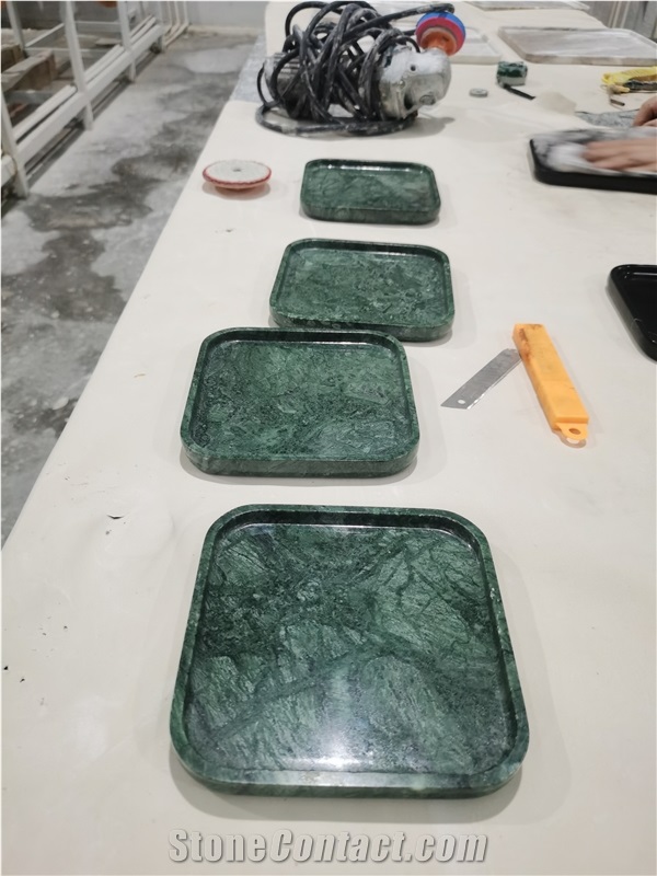 Green Marble Home Decor Product Stone Plates