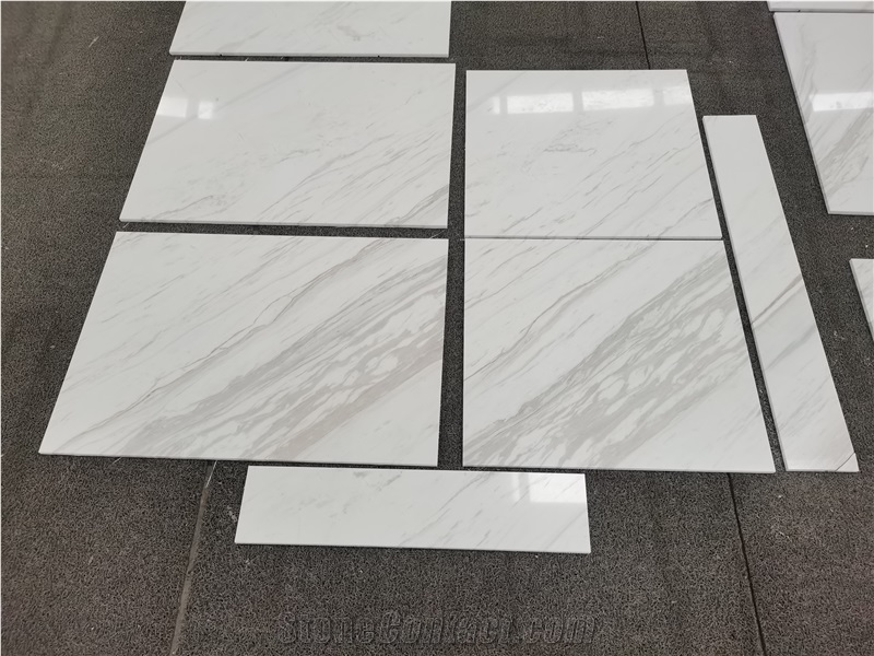 Volakas White Marble Slabs & Tiles Wall Floor