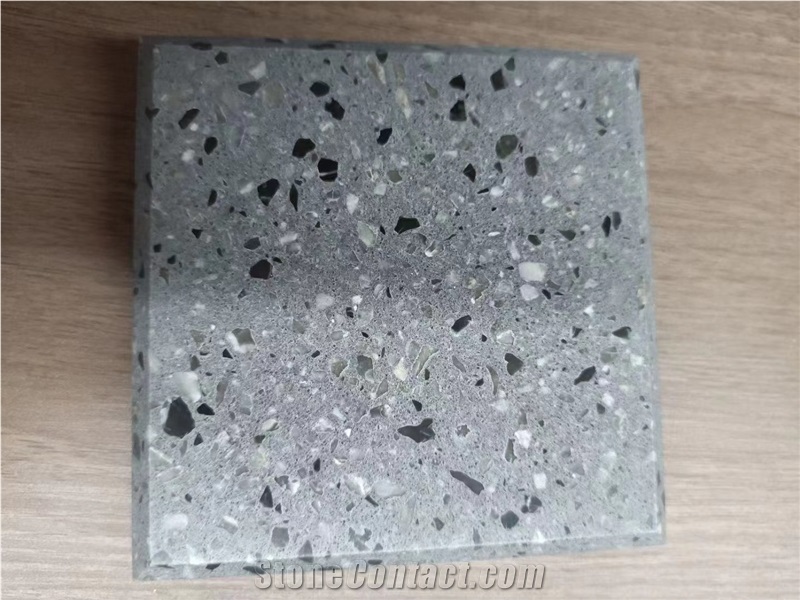 China Fire Resistant Grey Inorganic Terrazzo Tiles Floor