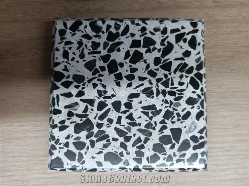 China Fire Resistant Grey Inorganic Terrazzo Tiles Floor