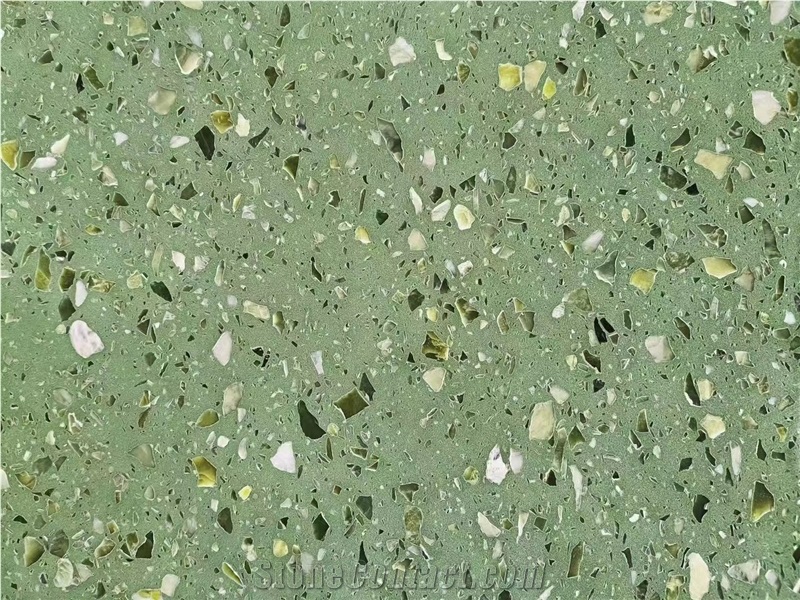 China Light Green Grass Terrazzo Nice Floor