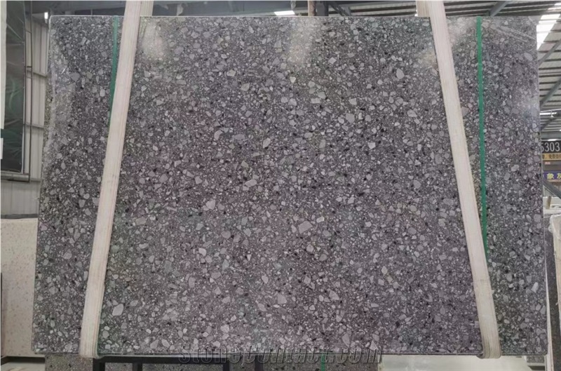 China White Terrazzo Large Slab Floor Wall