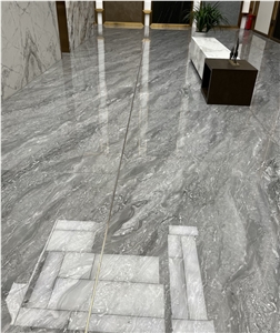 High Polish Grey Sintered Stone Floor Tiles