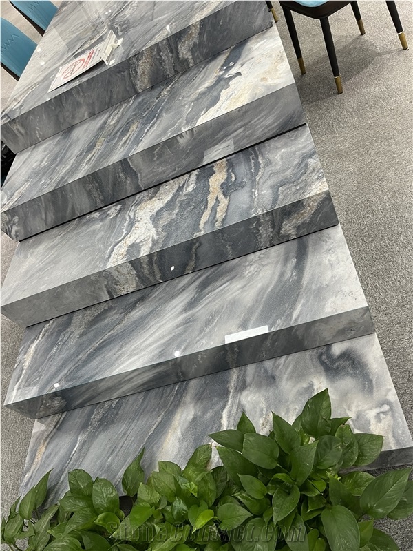 Honed Good Quality Blue Sintered Stone Stair Step
