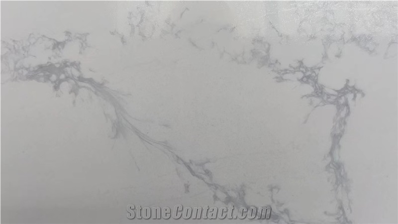 Calacatta White Quartz Stone For Kitchen Tops