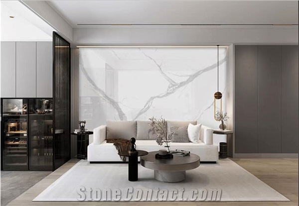 Chinese White Sintered Stone Slab For Wall And Floor