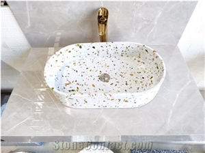 Hot Sale Chinese Artifical Stone Sinks Terrazzo Washbasin