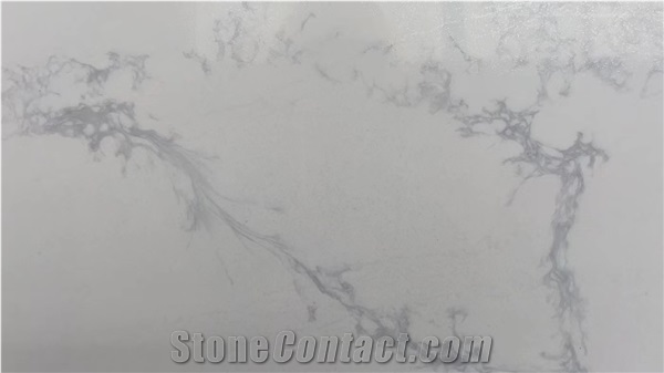 Top Chinese Calacatta White Quartz Slabs